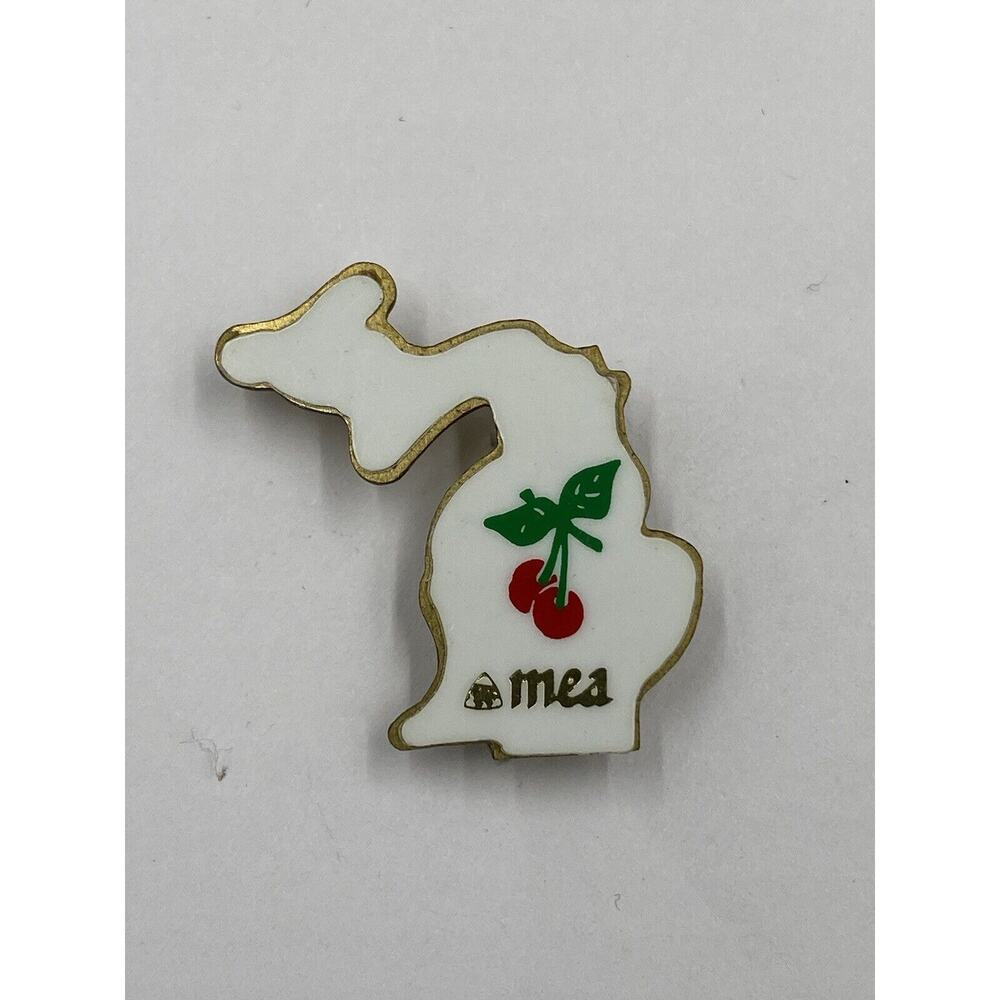 Vintage MEA Lapel Pin With Cherries Design